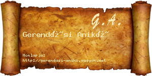 Gerendási Anikó névjegykártya